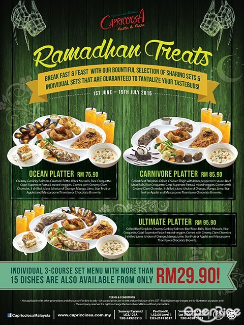 Buka Puasa Ramadan Ramadhanhari Raya Promotion Discount Capricciosa